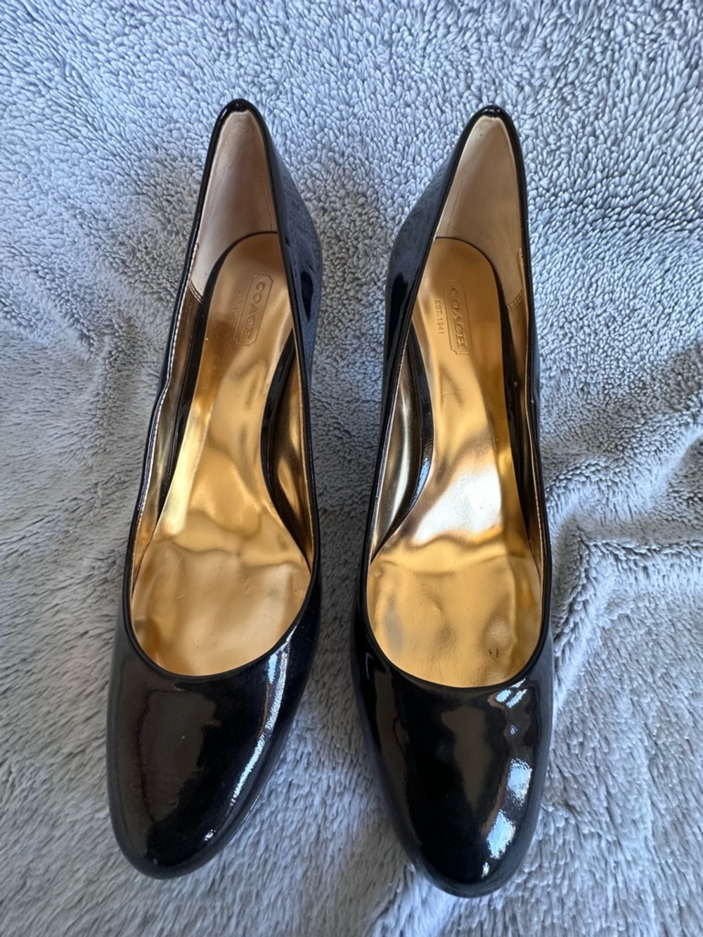 Coach Salma Black Patent Leather Pumps Heels Sz 9.5 - Picture 2 of 15